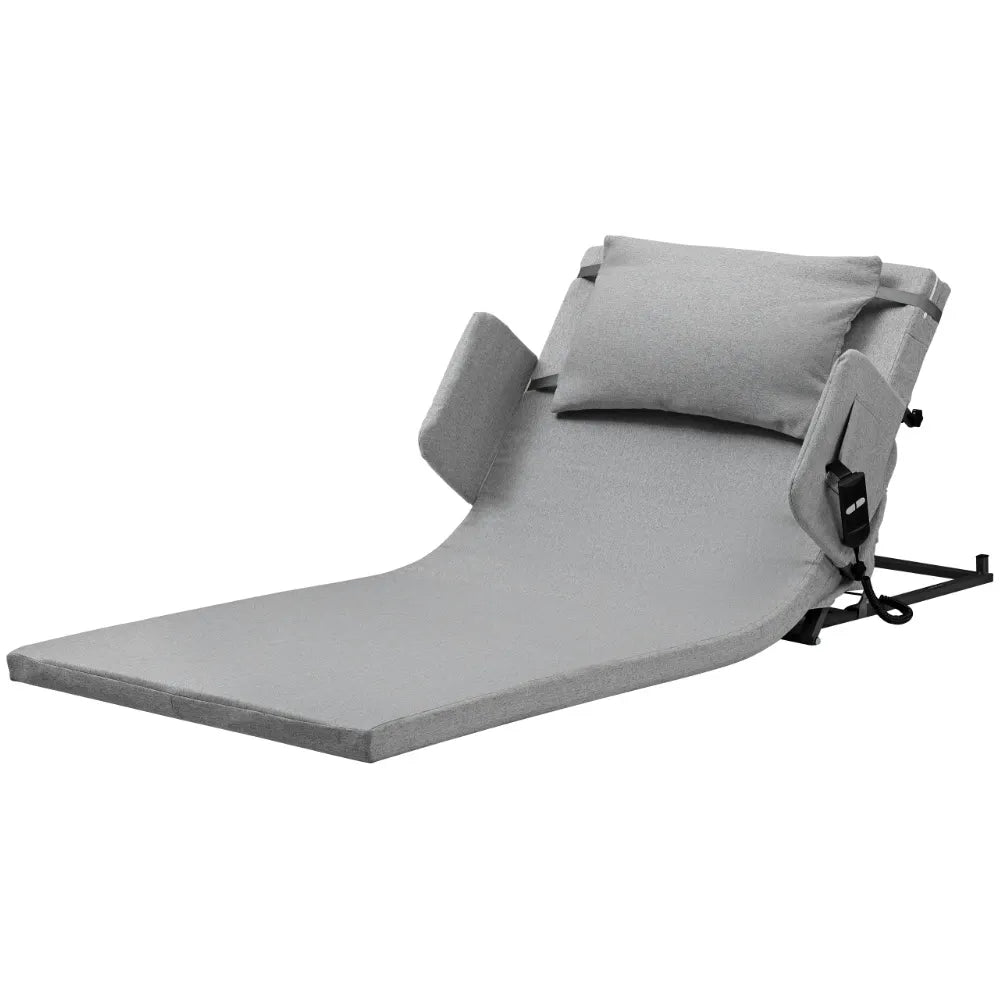 Electric Adjustable Bed Backrest, German-Engineered Power Lifting Back Support with Remote Control, Full Length, Grey