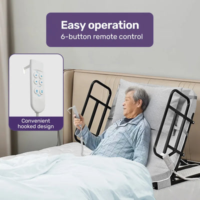 Electric Adjustable Bed, Backrest and Leg Adjustment German-Engineered Power Lifting with Remote Control, Grey