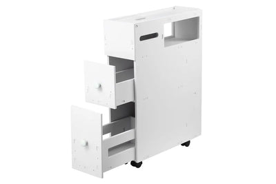 Wheeled Bathroom Cabinet Storage Drawer Organiser Toilet Caddy Tissue Box Hold