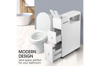 Wheeled Bathroom Cabinet Storage Drawer Organiser Toilet Caddy Tissue Box Hold