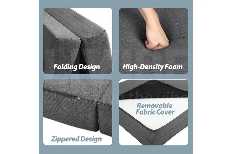 Foldable Mattress Tri Folding Foam Camping Mattress Portable Sofa Bed Trifold Mat Double