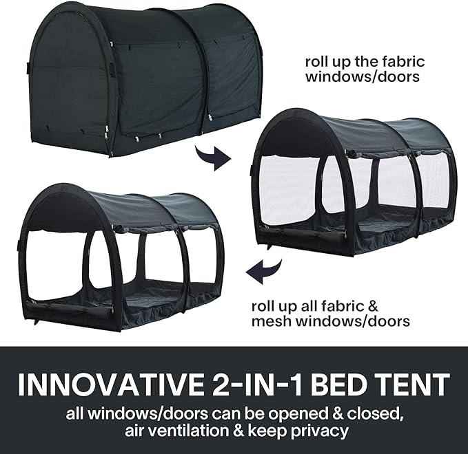 Canopy Bed Tent - Charcoal (New Design)