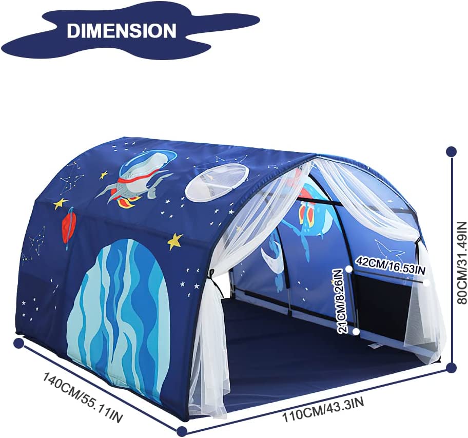 Sensory Ocean Kids Bed Tent - (Blue King Single)