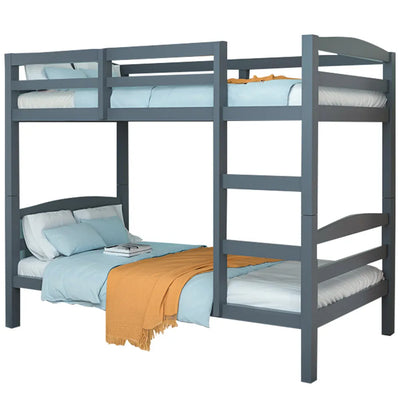 KINGSTON SLUMBER Bunk Bed Frame, Dual Single Configuration Option Furniture, Grey