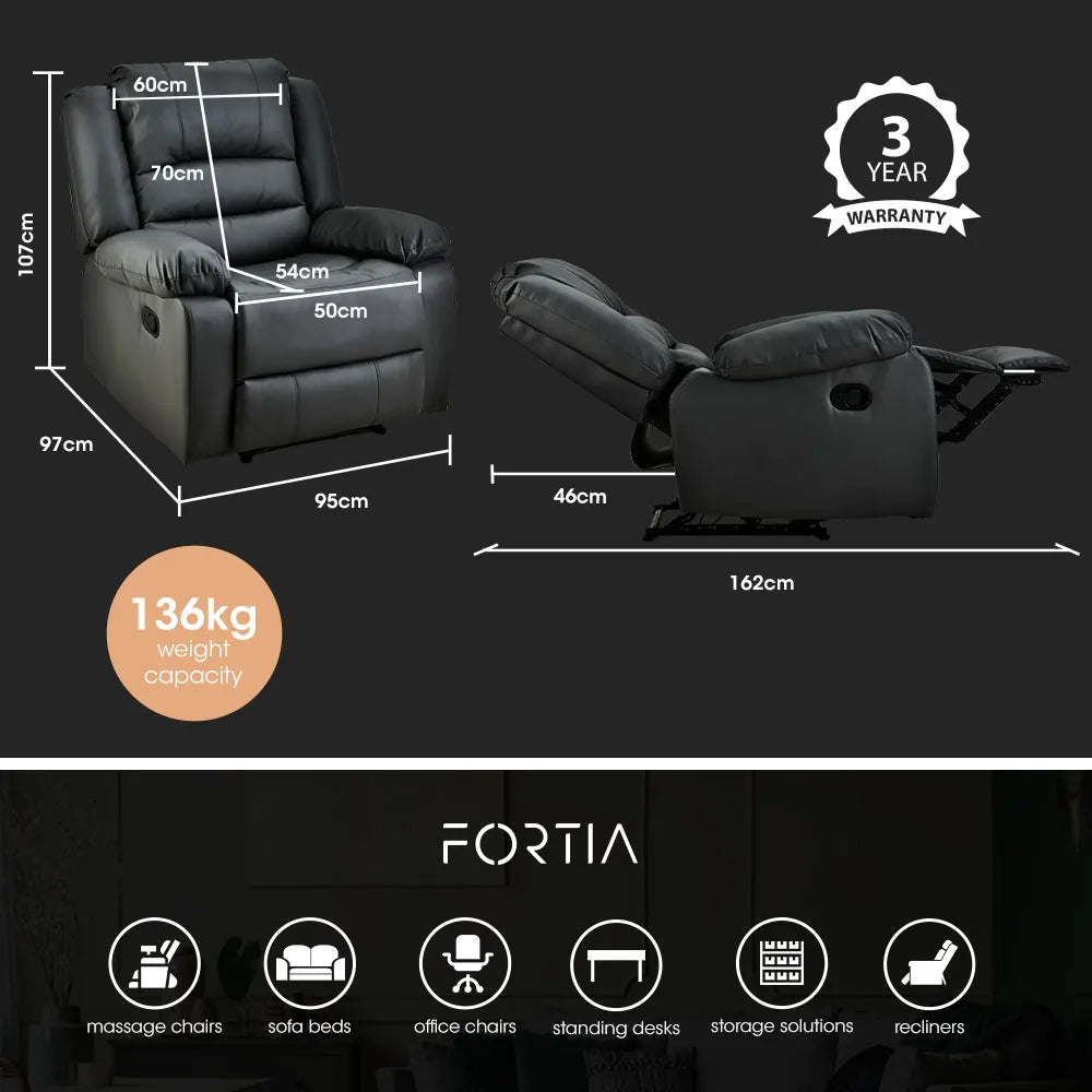FORTIA Elderly-Friendly Luxury Recliner Chair