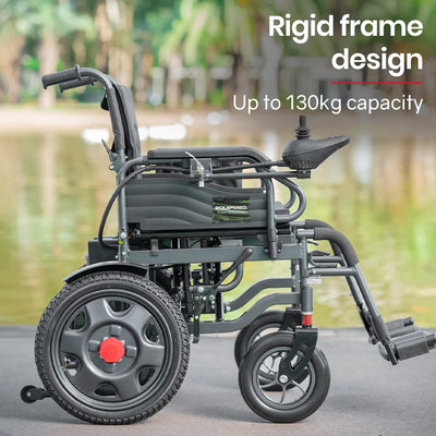 Power Electric Wheelchair, Folding, XL Wide Seat, 20km Max Range, Lithium Battery, Black