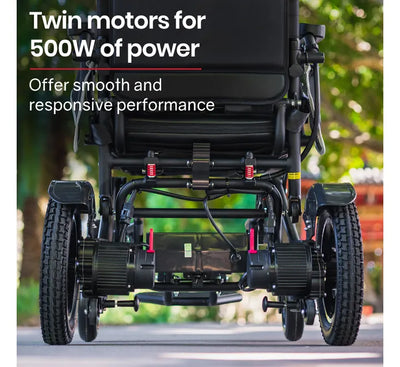 Power Electric Wheelchair, Folding, 15km Max Range, Aluminium Frame, Lithium Battery, Black