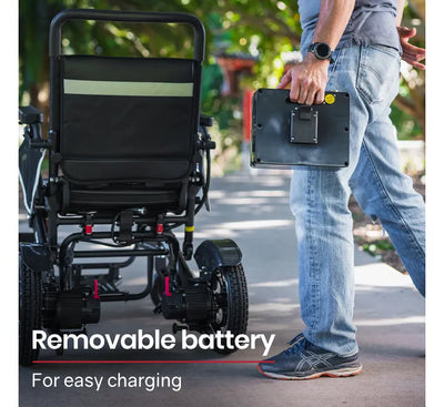 Power Electric Wheelchair, Folding, 15km Max Range, Aluminium Frame, Lithium Battery, Black