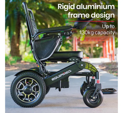 Power Electric Wheelchair, Folding, 15km Max Range, Aluminium Frame, Lithium Battery, Black