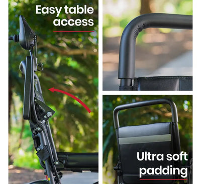 Power Electric Wheelchair, Folding, 15km Max Range, Aluminium Frame, Lithium Battery, Black