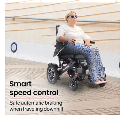 Power Electric Wheelchair, Folding, 15km Max Range, Aluminium Frame, Lithium Battery, Black
