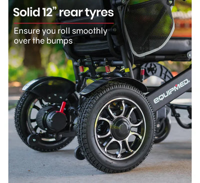 Power Electric Wheelchair, Folding, 15km Max Range, Aluminium Frame, Lithium Battery, Black