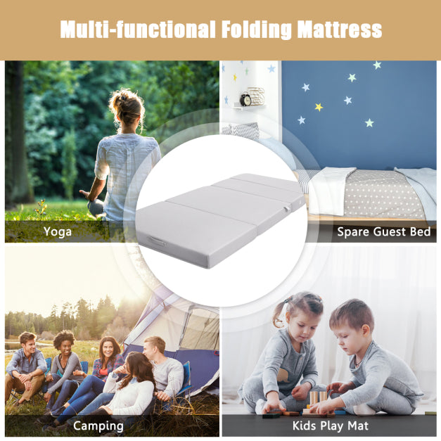 4-Fold Folding Sleeping Mat Sofa Bed with Smooth Zipper