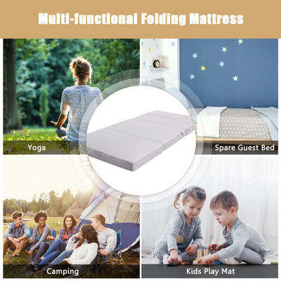 4-Fold Folding Sleeping Mat Sofa Bed with Smooth Zipper