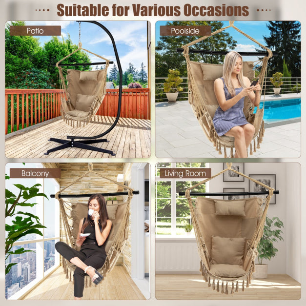 Hammock Swing Chair with Soft Pillow & Cushions