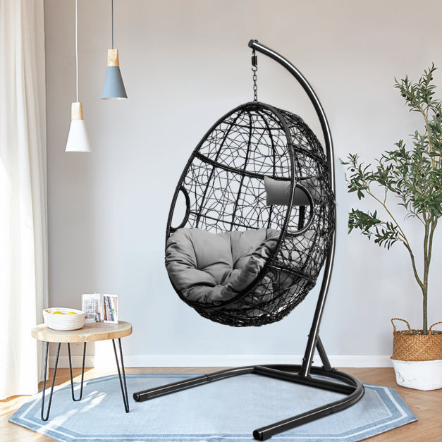 Hanging Egg Shape Wicker Swing Chair