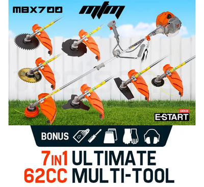 MTM 62CC Brush Cutter Whipper Snipper Garden Trimmer Edger Brushcutter Multi Pole Tool