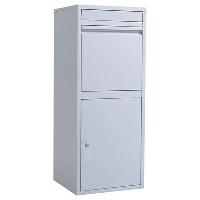 Freestanding Parcel Post Box Letterbox, Letter Slot, Surfmist Light Grey