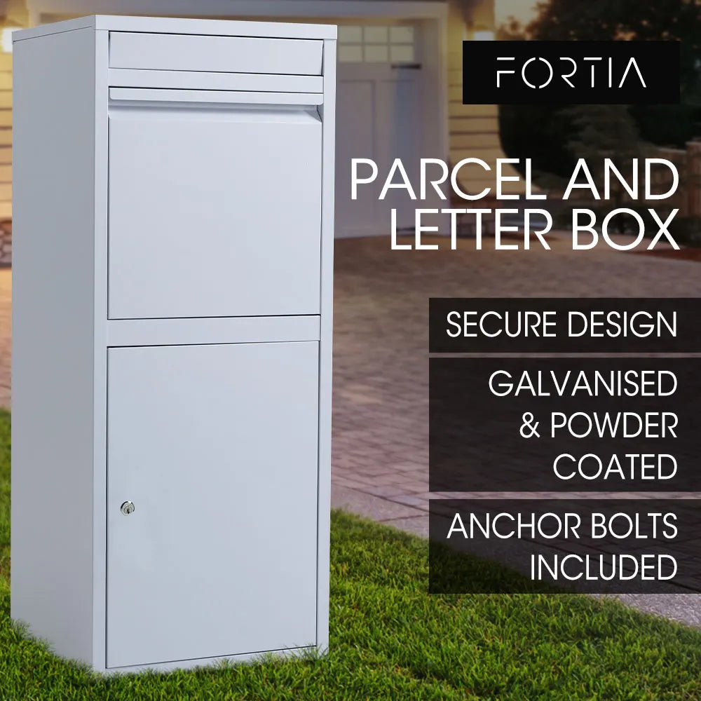 Freestanding Parcel Post Box Letterbox, Letter Slot, Surfmist Light Grey