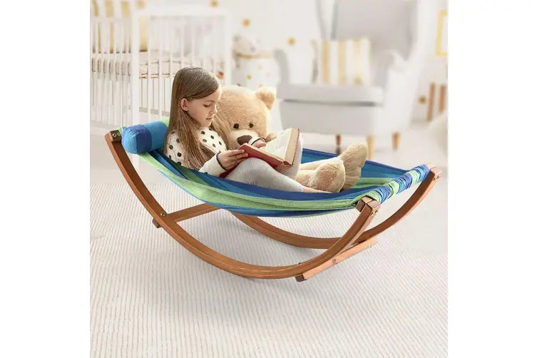 Kids Timber Rocking Hammock Bed Swing - Blue