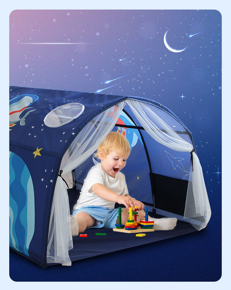 Sensory Ocean Kids Bed Tent - (Blue King Single)