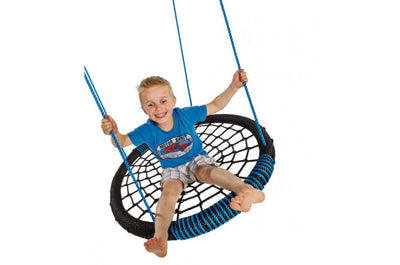 Sensory Nest Swing ‘Oval’ with adjustable Ropes - Black/Blue