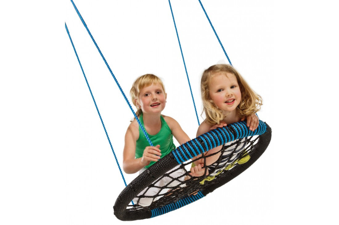 Sensory Nest Swing ‘Oval’ with adjustable Ropes - Black/Blue