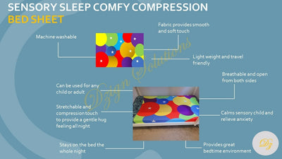 Sensory Sleep Comfy Compression Bed Sheet, Printed, Single/King Single