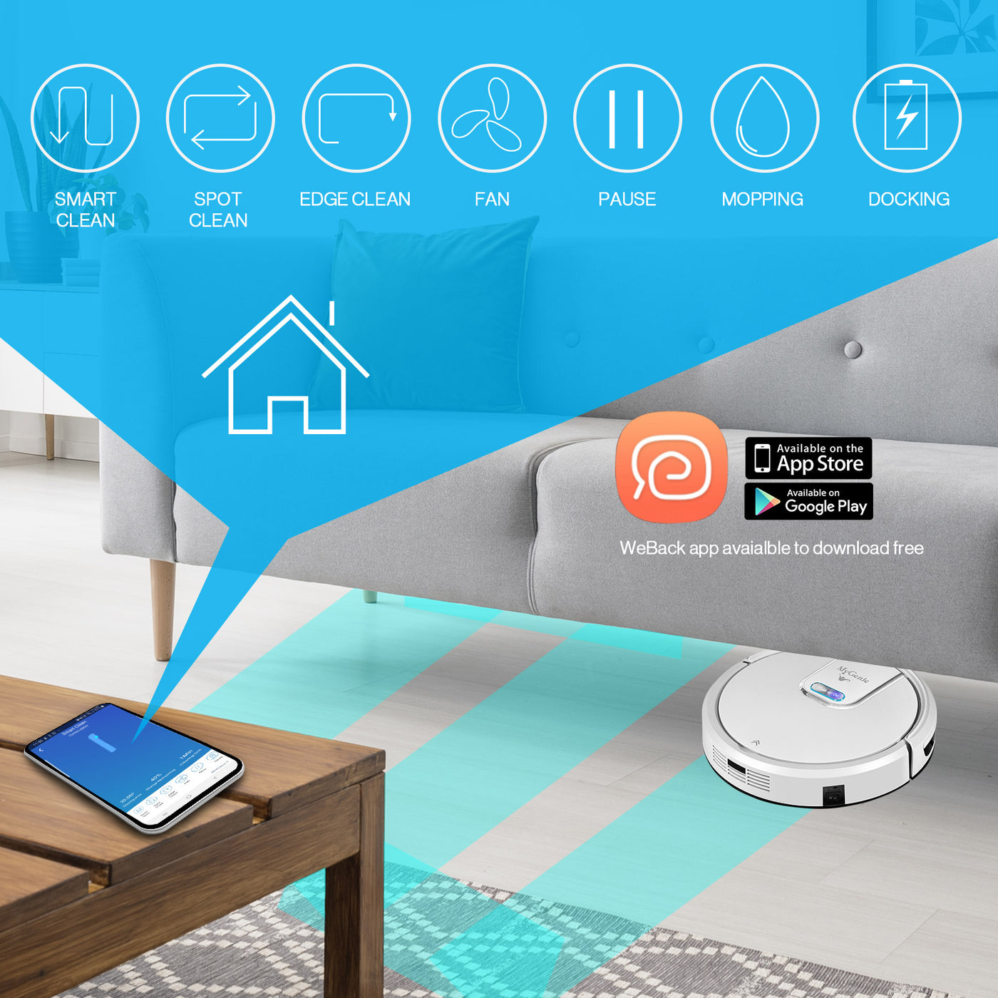 My Genie Gmax Wi-Fi Robotic Vacuum Cleaner