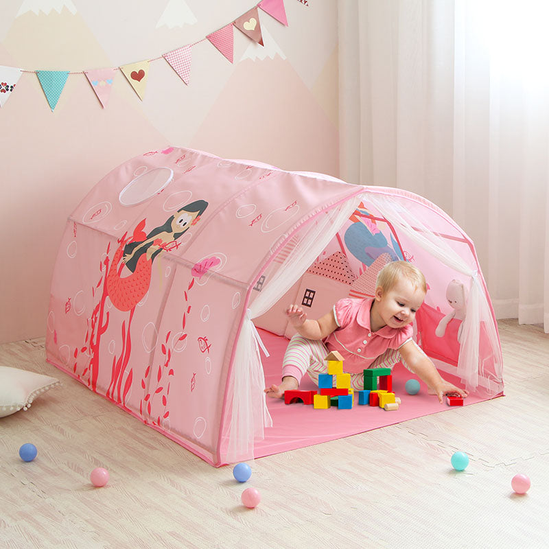 Sensory Mermaid Kids Bed Tent - (Pink King Single) -