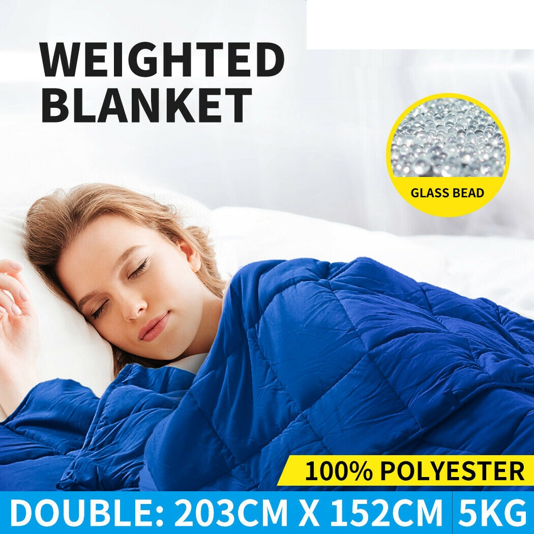 DreamZ Weighted Blanket Heavy Gravity Deep Relax 5KG Adult Double Navy