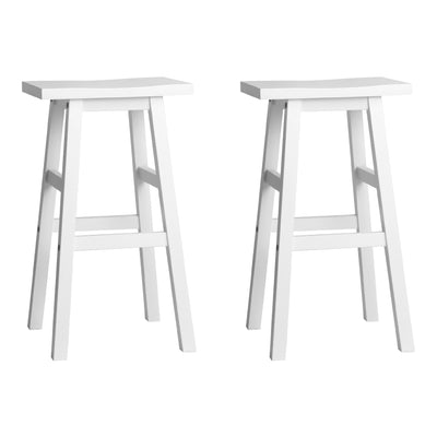 Artiss Set of 2 Beech Wood Bar Stools - White