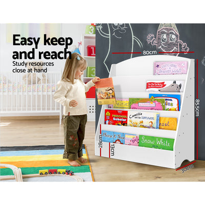 Keezi 5 Tiers Kids Bookshelf Magazine Rack Shelf Organiser Bookcase Display