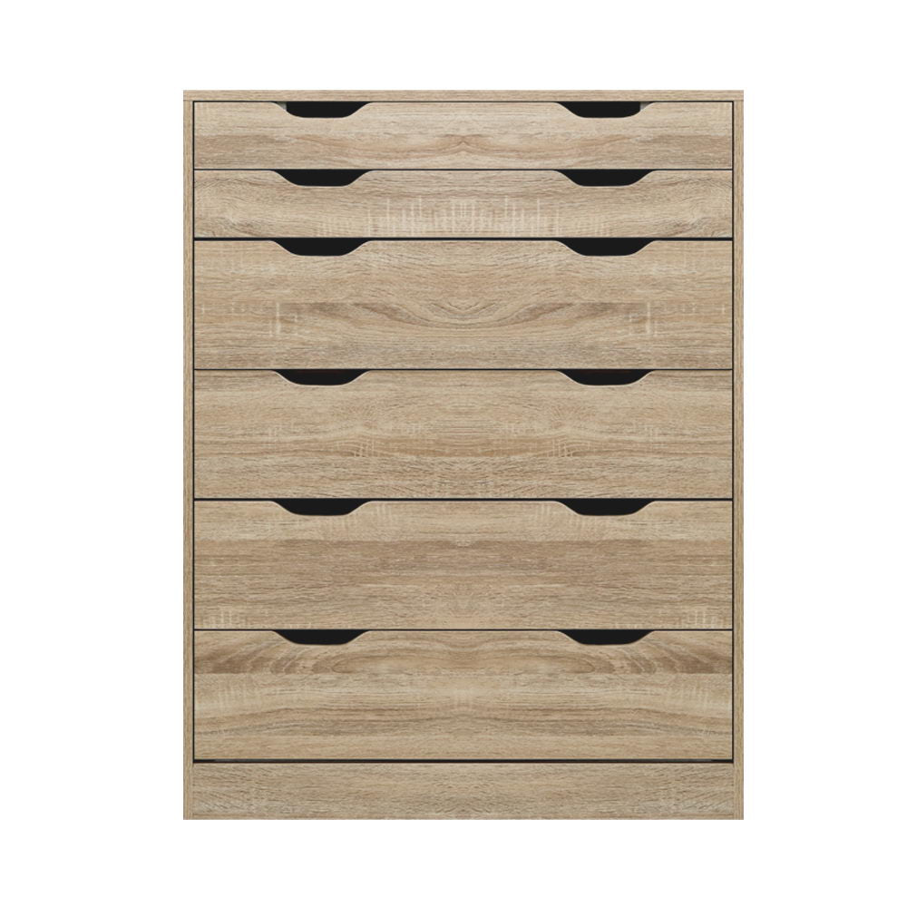 Artiss 6 Chest of Drawers Tallboy Dresser Table Storage Cabinet Oak Bedroom