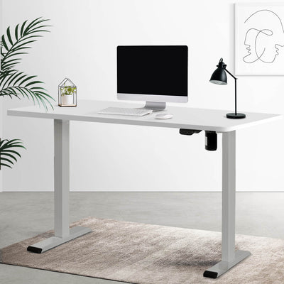 Artiss Electric Standing Desk Motorised Sit Stand Desks Table Grey White 140cm