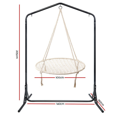 Keezi Kids Outdoor Nest Spider Web Swing Hammock Chair with Stand Garden 100cm