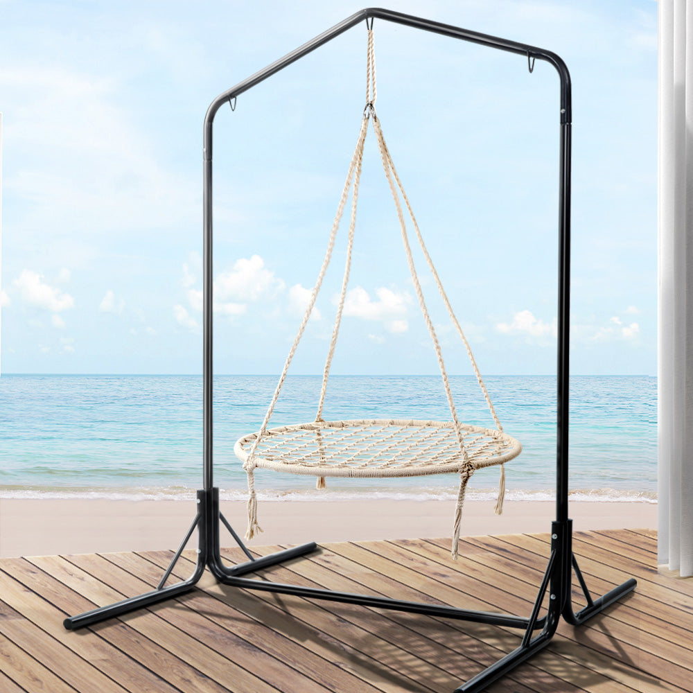 Keezi Kids Outdoor Nest Spider Web Swing Hammock Chair with Stand Garden 100cm