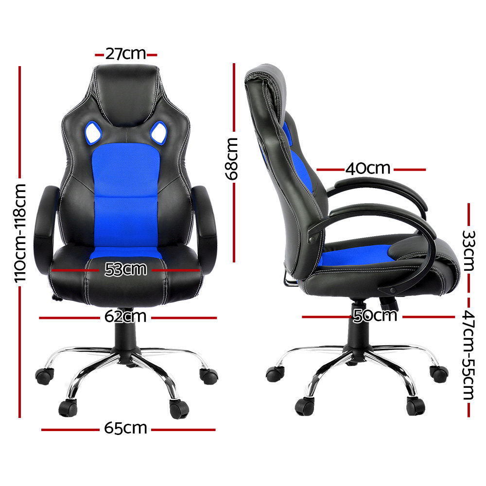 Artiss Gaming Chair Computer Office Chairs Blue & Black