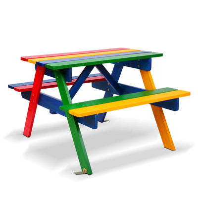 Kids Colorful Wooden Bench Set