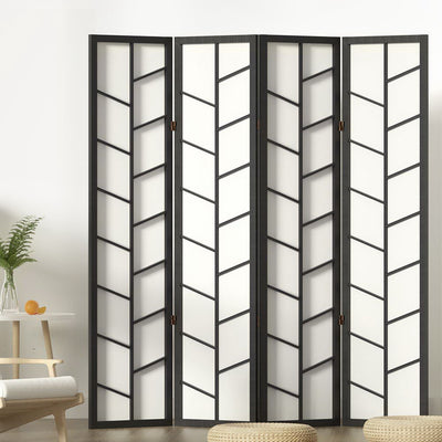 Artiss Room Divider Screen Privacy Wood Dividers Stand 4 Panel Archer Black