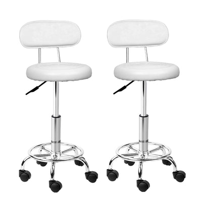 Artiss set of 2 Salon Stool Swivel Barber Chair Backrest Hairdressing Hydraulic Height