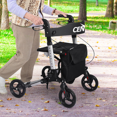 Centra Rollator Walker Foldable Walker Mobility Aid Outdoor Aluminum With Seat