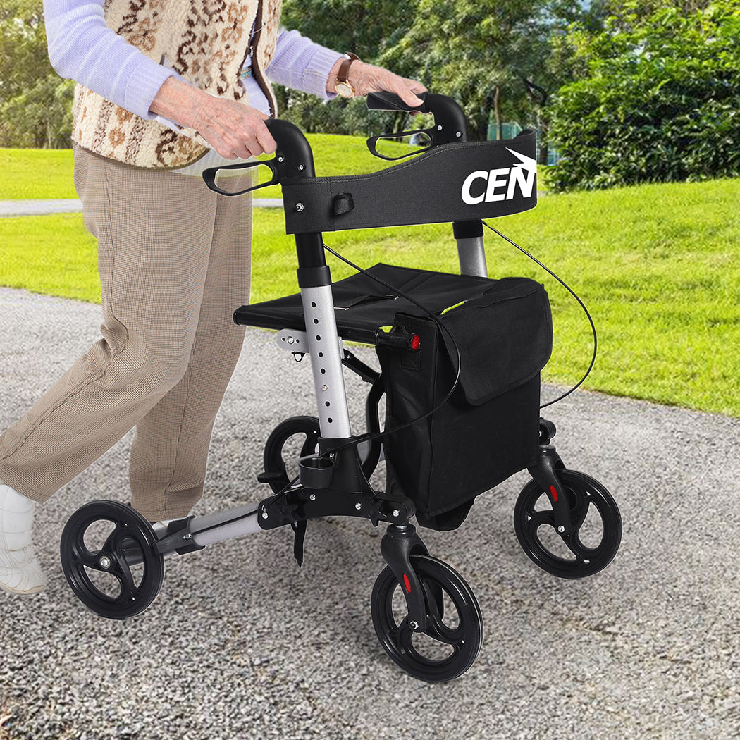 Centra Rollator Walker Foldable Walker Mobility Aid Outdoor Aluminum With Seat