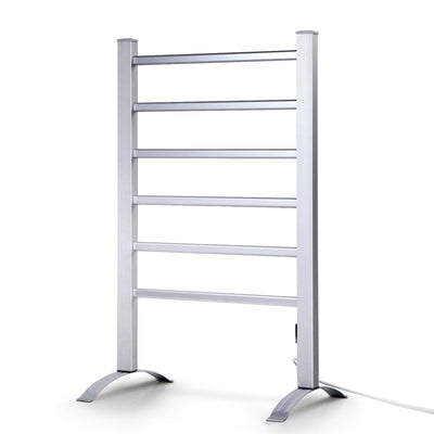 Devanti Electric Heated Towel Rail. Heater Rack Aluminium 6 Bars