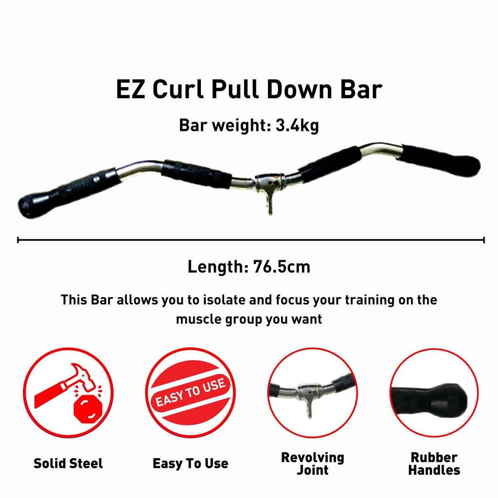 Verpeak Gym Station Attachment EZ Curl Pull Down Bar VP-GSA-107-AC