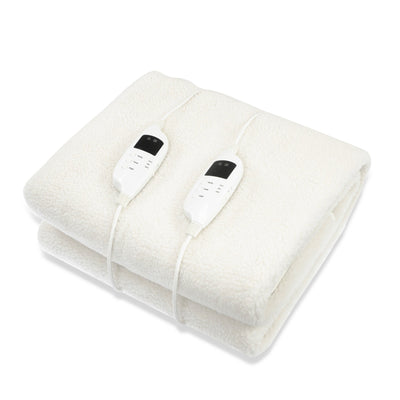 Laura Hill Electronic Fleecy Electric Blanket Heated Fitted Queen Size Bed Safety 9 Levels