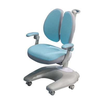 Solid Rubber Wood Height Adjustable Children Kids Ergonomic Study Desk Blue Chair Set 120cm