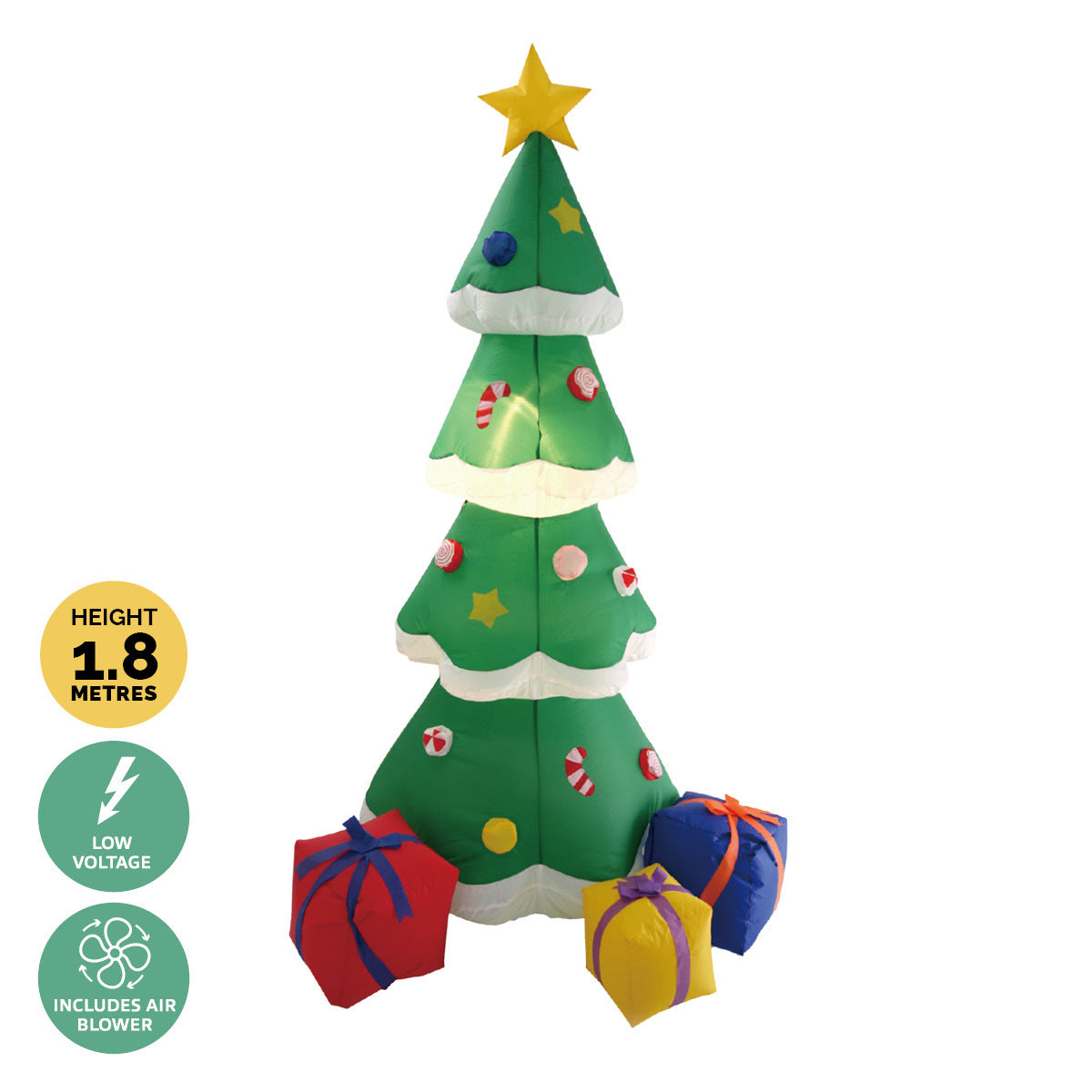 Christmas By Sas 1.8m Self Inflatable LED Tree With Presents
