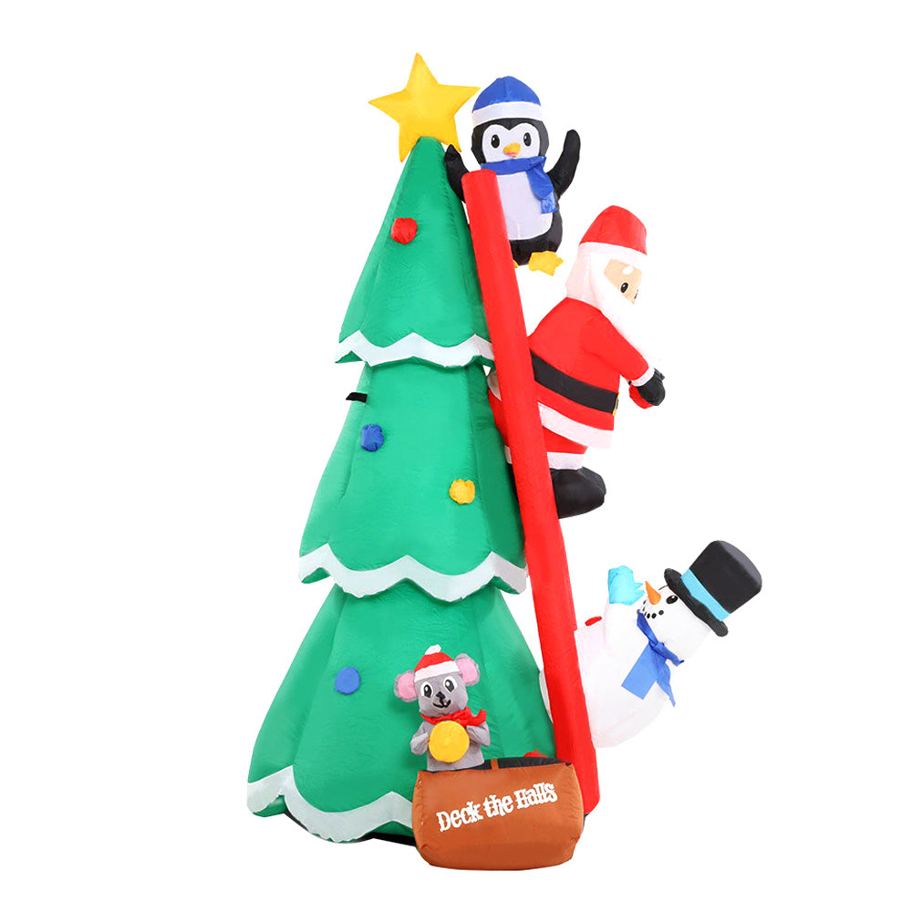 Jingle Jollys Inflatable Christmas Tree Santa 1.8M Decorations Outdoor LED Light
