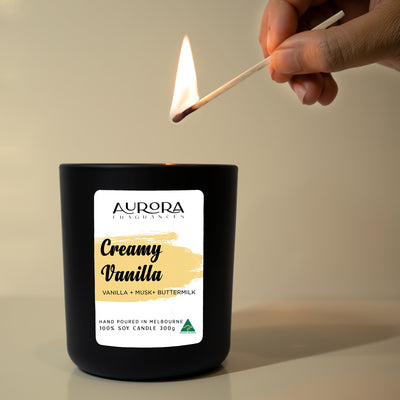 Aurora Creamy Vanilla Scented Soy Candle Australian Made 300g 2 Pack